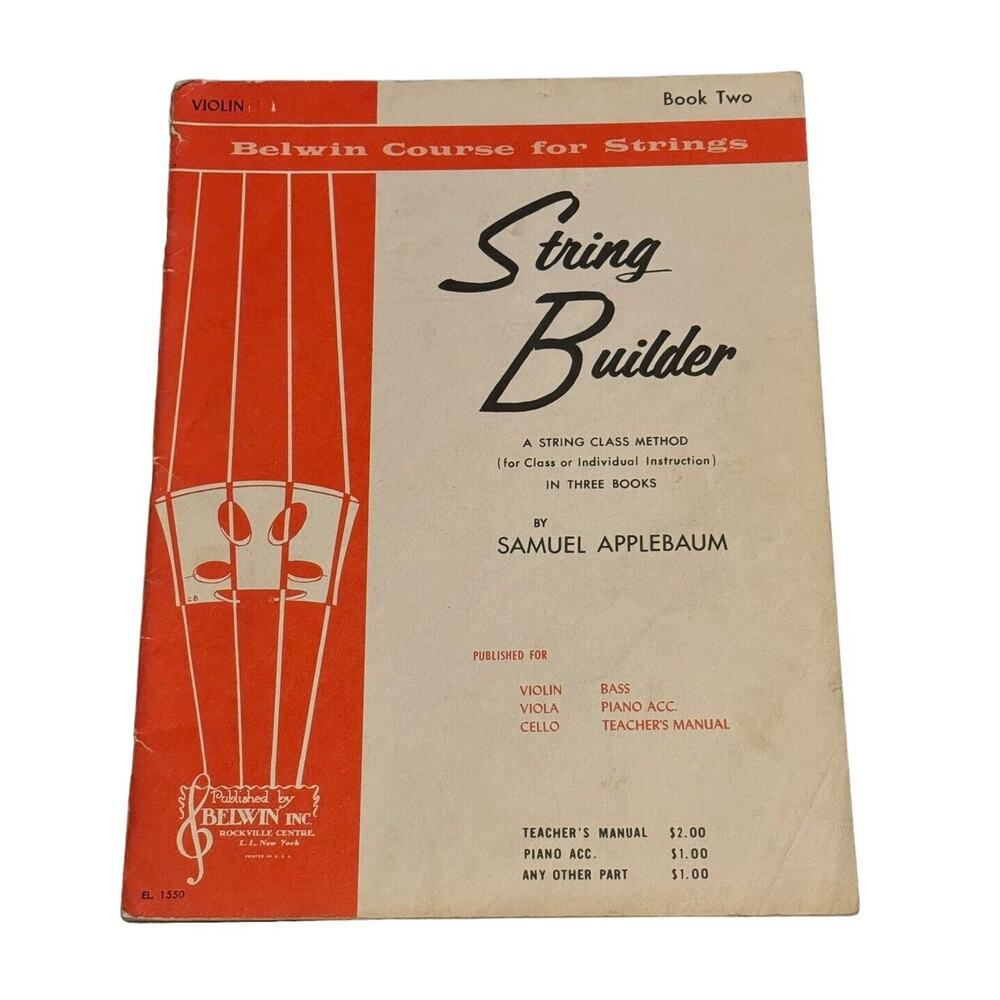 Belwin Course for Strings Series String Builder Violin‎ Book Two 2 Music READ